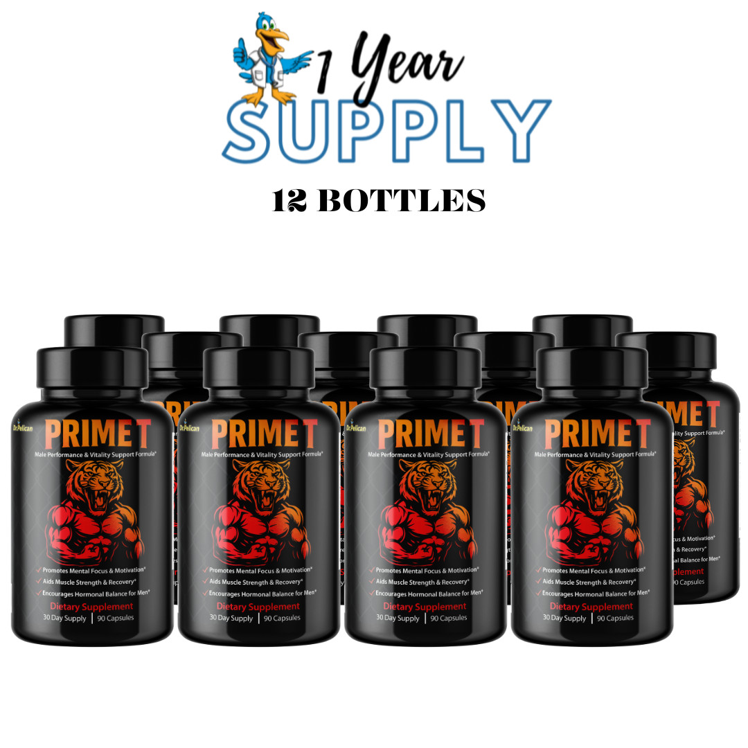 Prime T- Bodybuilding & Men’s Health Support- 12 Bottles- 1080 Capsules