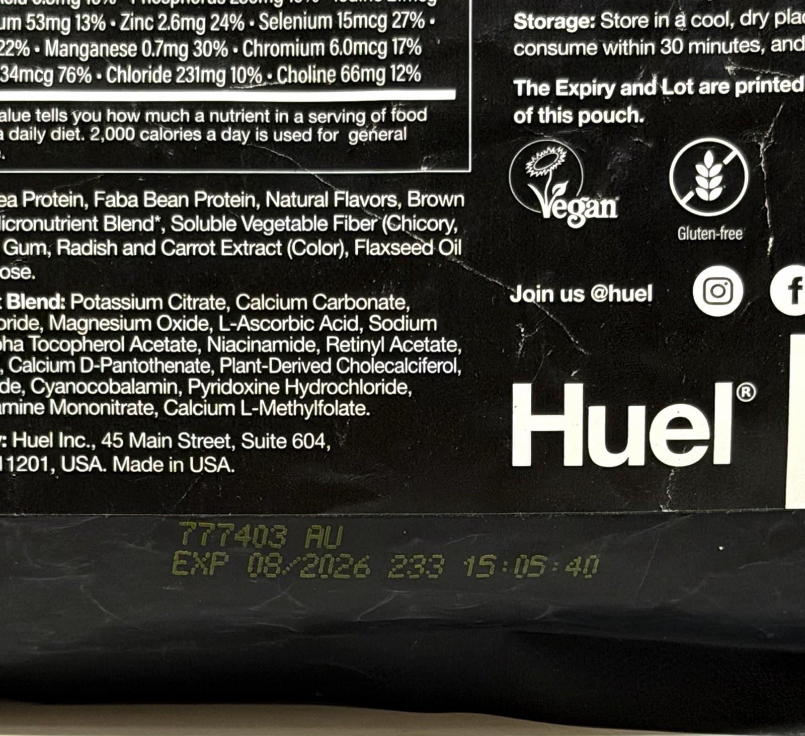 Huel Complete Protein Strawberry Vegan Protein Powder 20g 26 Servings Exp 08/26