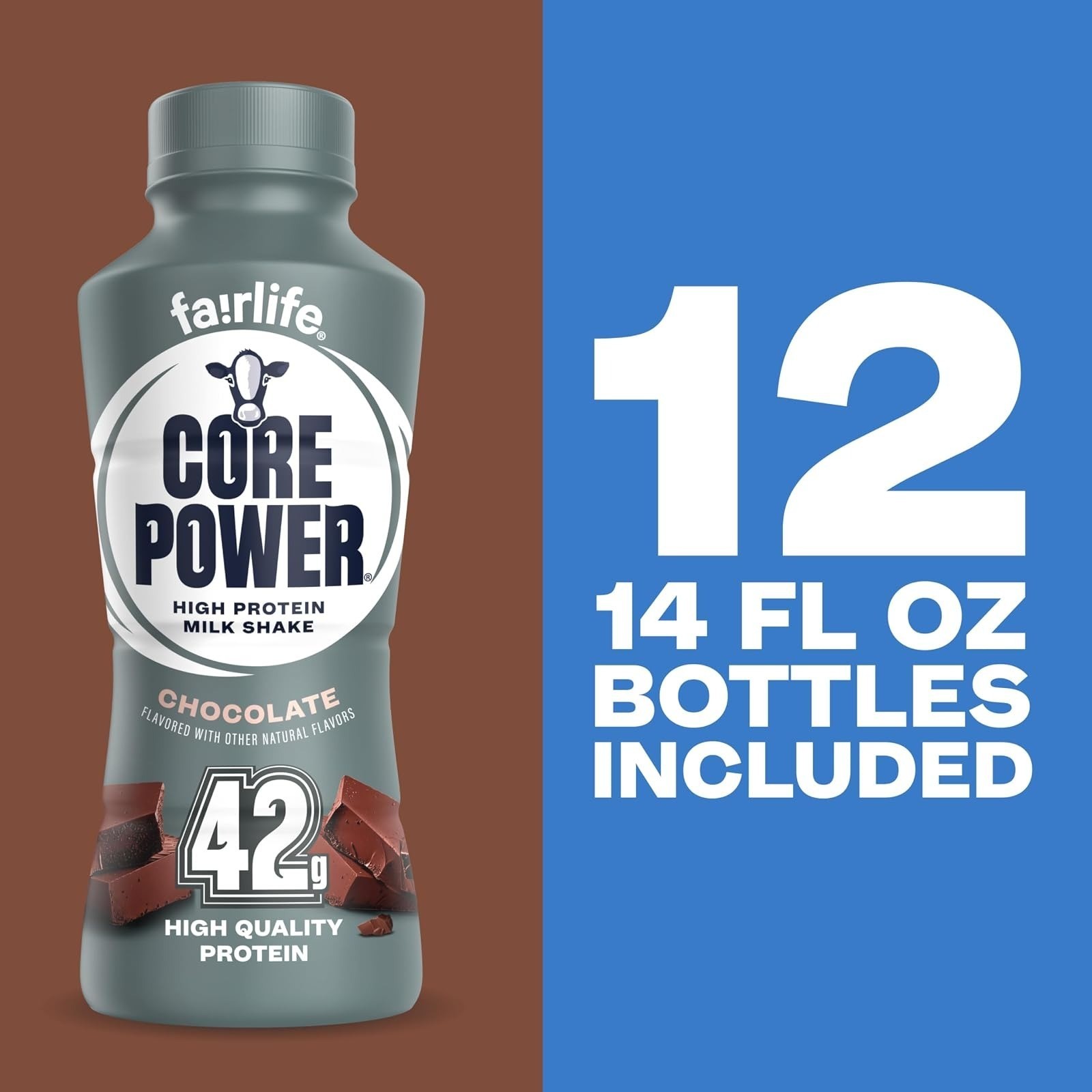 Core Power Elite Protein Shake 42g Chocolate 14oz 12 Pack