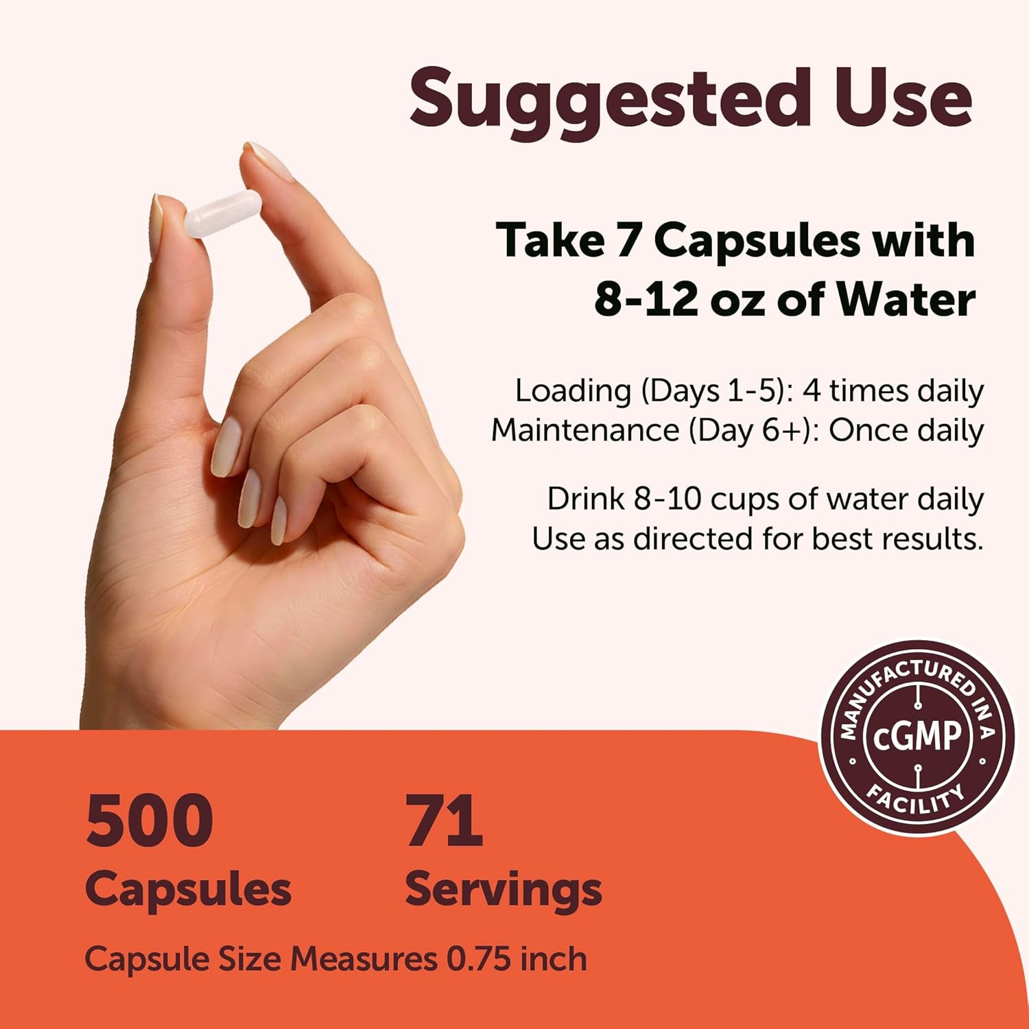 Creatine Monohydrate 5,000Mg, 500 Capsules | Pure Creatine Pills – Micronized +