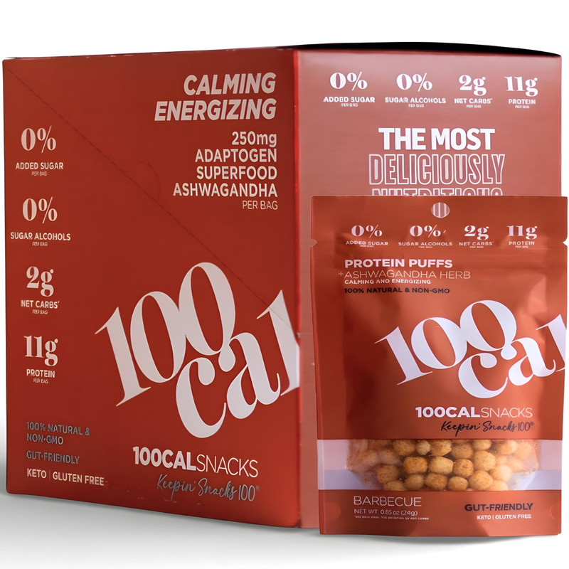 100Cal Protein Puffs Bbq 11G High Protein 4G Fiber Calorie Gut Healthy Salty