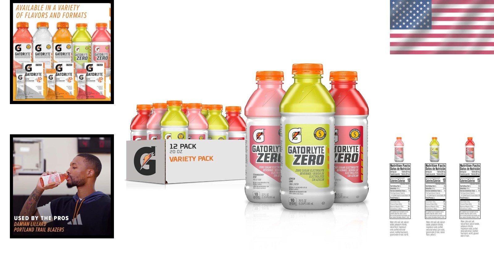 Hydrate Naturally: Gatorlyte Zero Electrolyte 12 Pack – Zero Sugar & Flavors