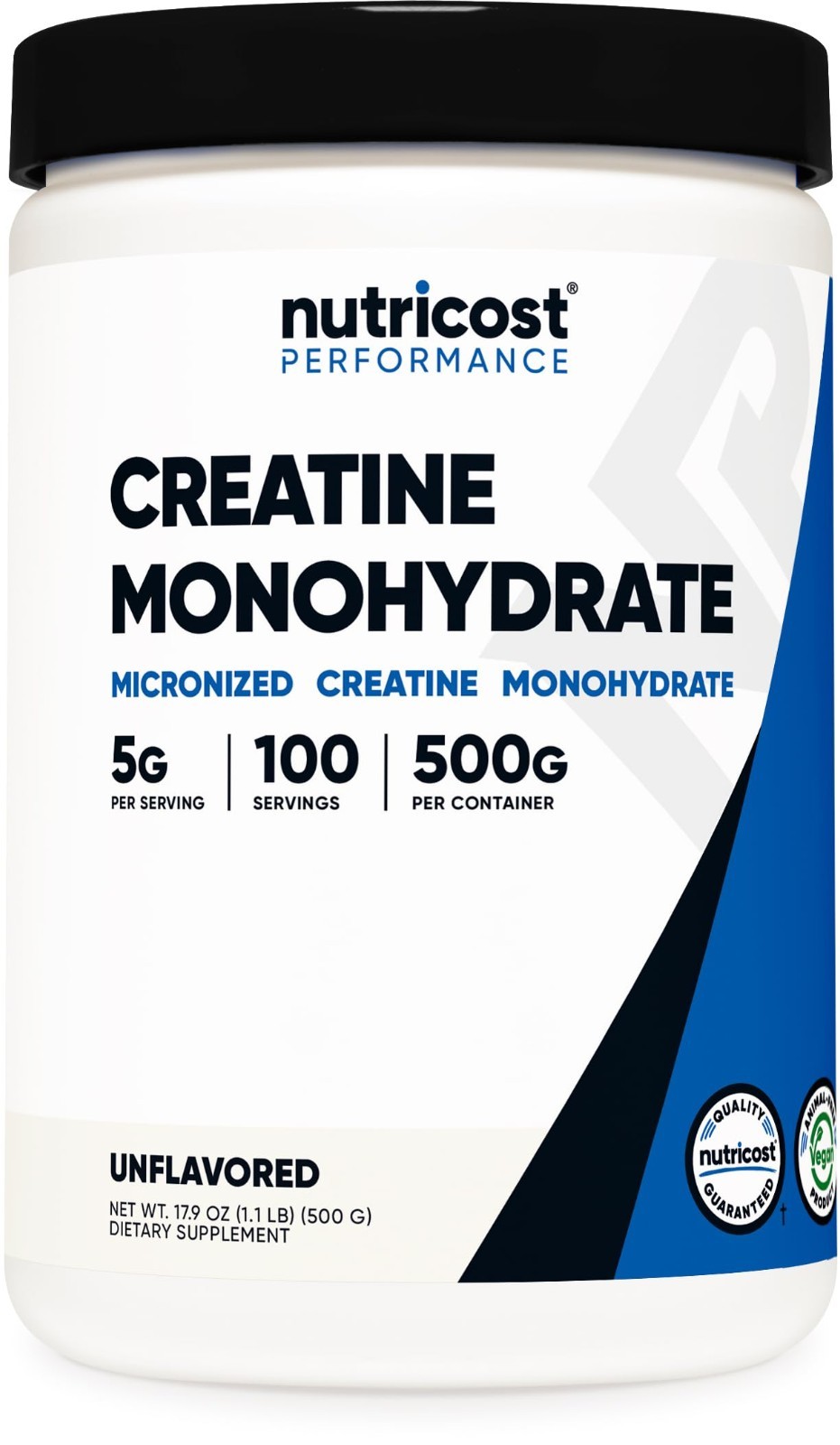 Micronized Creatine Monohydrate Powder 500g | 100 Servings, 5000mg Per Serving