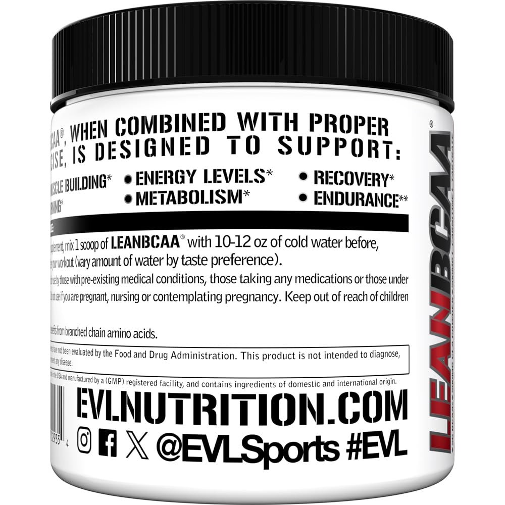 Evlution Nutrition Lean Bcaa Amino Acid Powder Fruit Punch 9.4 Ounce