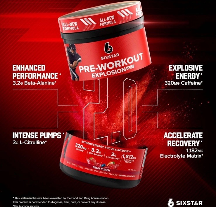 Pre Workout Powder Fruit Punch Energy Drink Mix Sports Nutrition