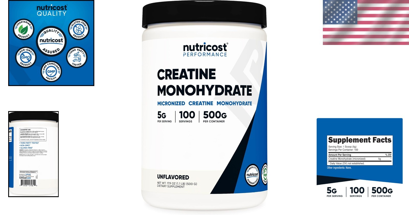 500G Creatine Monohydrate Powder – 5G Servings for Optimal Muscle Growth
