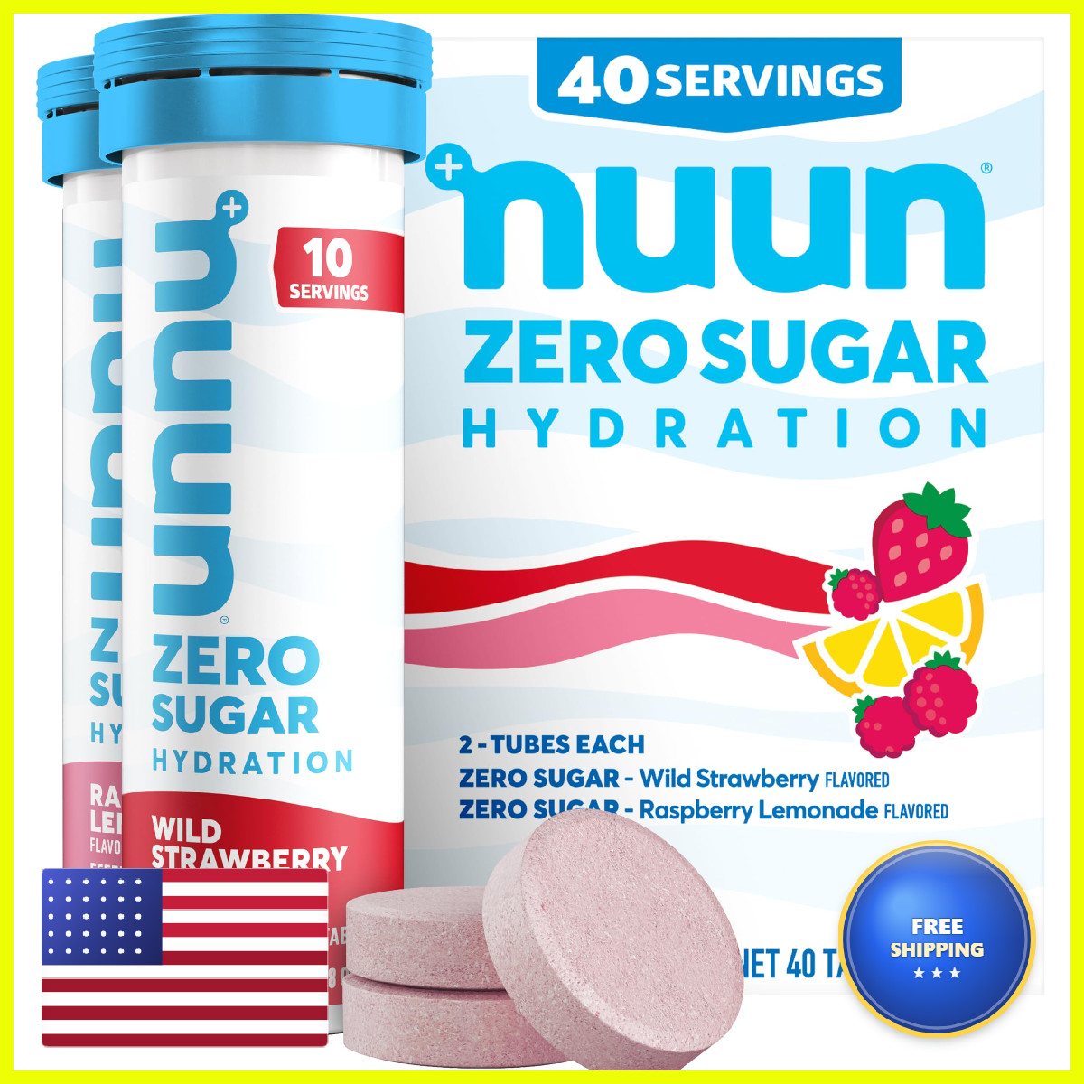 Nuun Zero Sugar Hydration – Potassium Fruit Flavors No