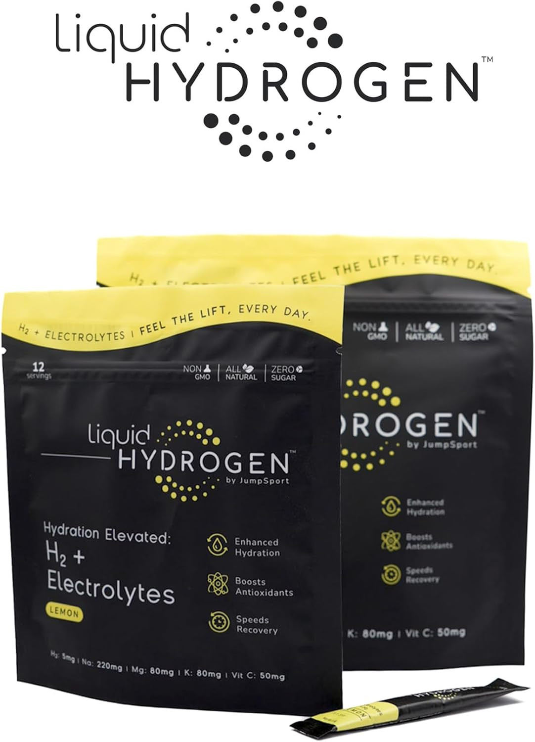 Liquid Hydrogen H₂ + Electrolyte Zero Sugar Drink Mix | Lemon | 30 Pack