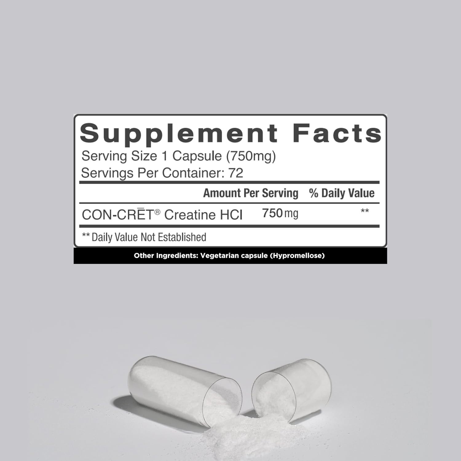 CON-CRET Creatine HCl Capsules | Supports Muscle Cognitive & Immune Health 60ct.