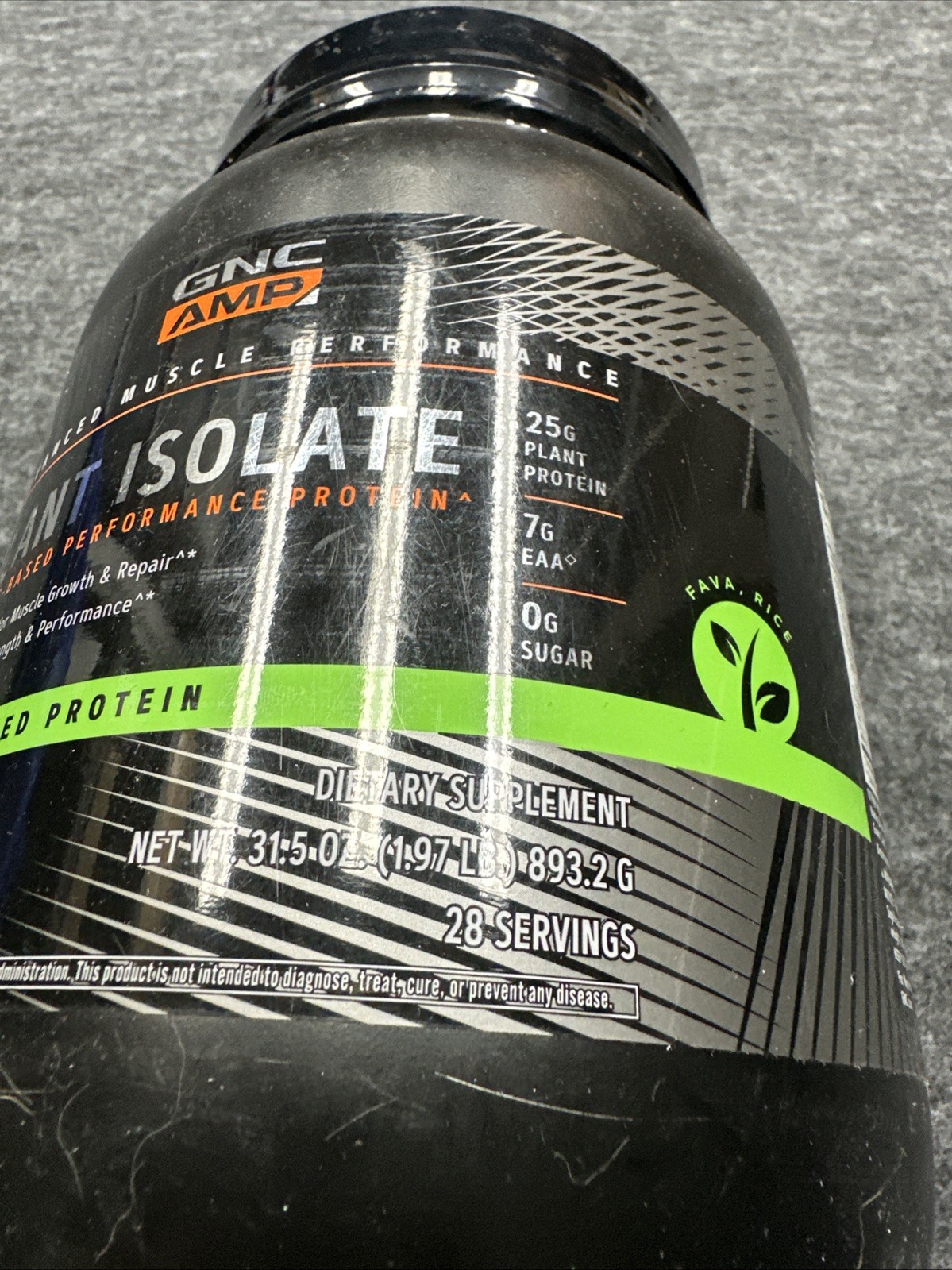 GNC Amp Plant Isolate Protein 28 Servings Vanilla Cookie 1.97 lbs EXP 8/26