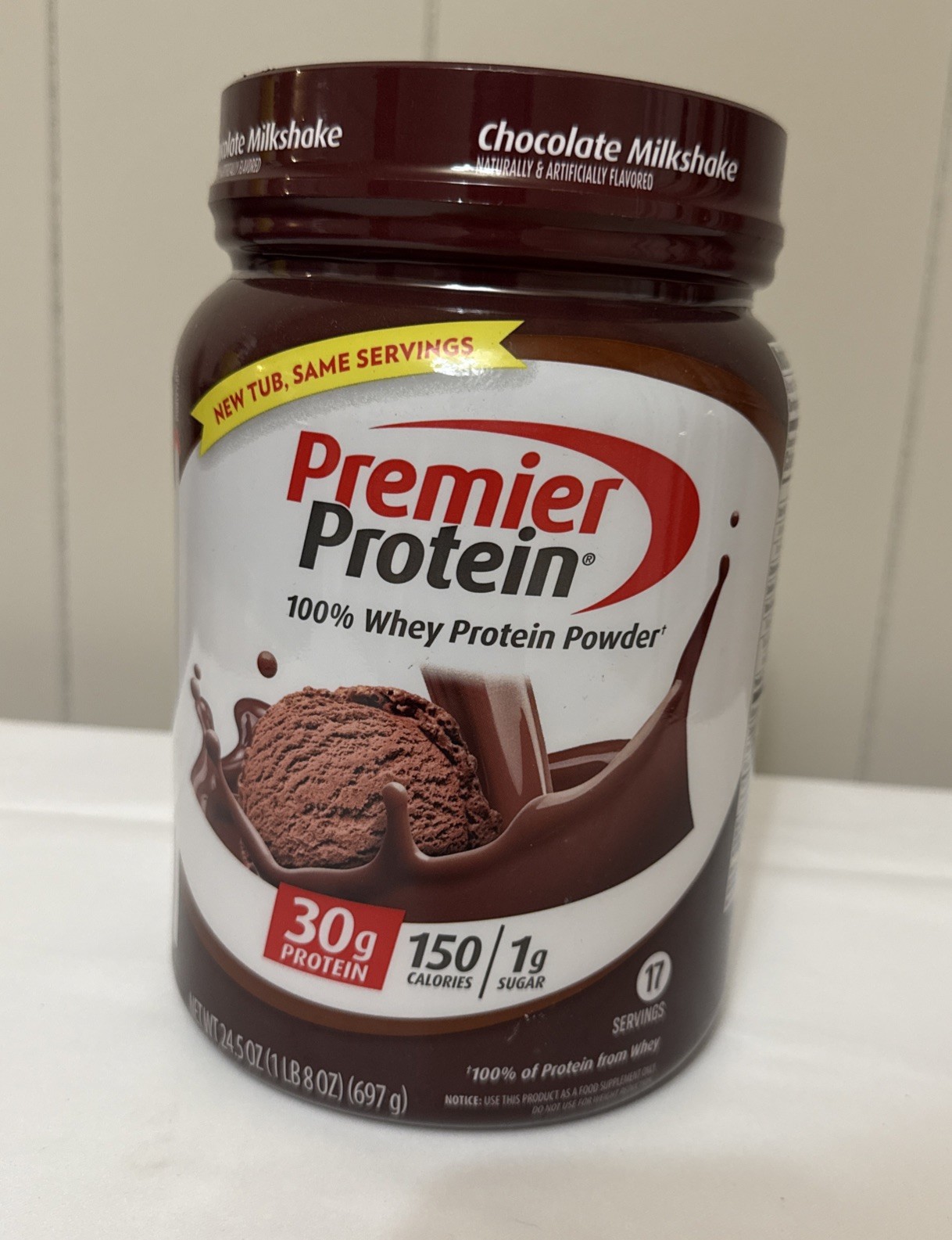 Premier Protein Whey Protein Powder – 24.5 oz Chocolate Flavor Exp Jun222026