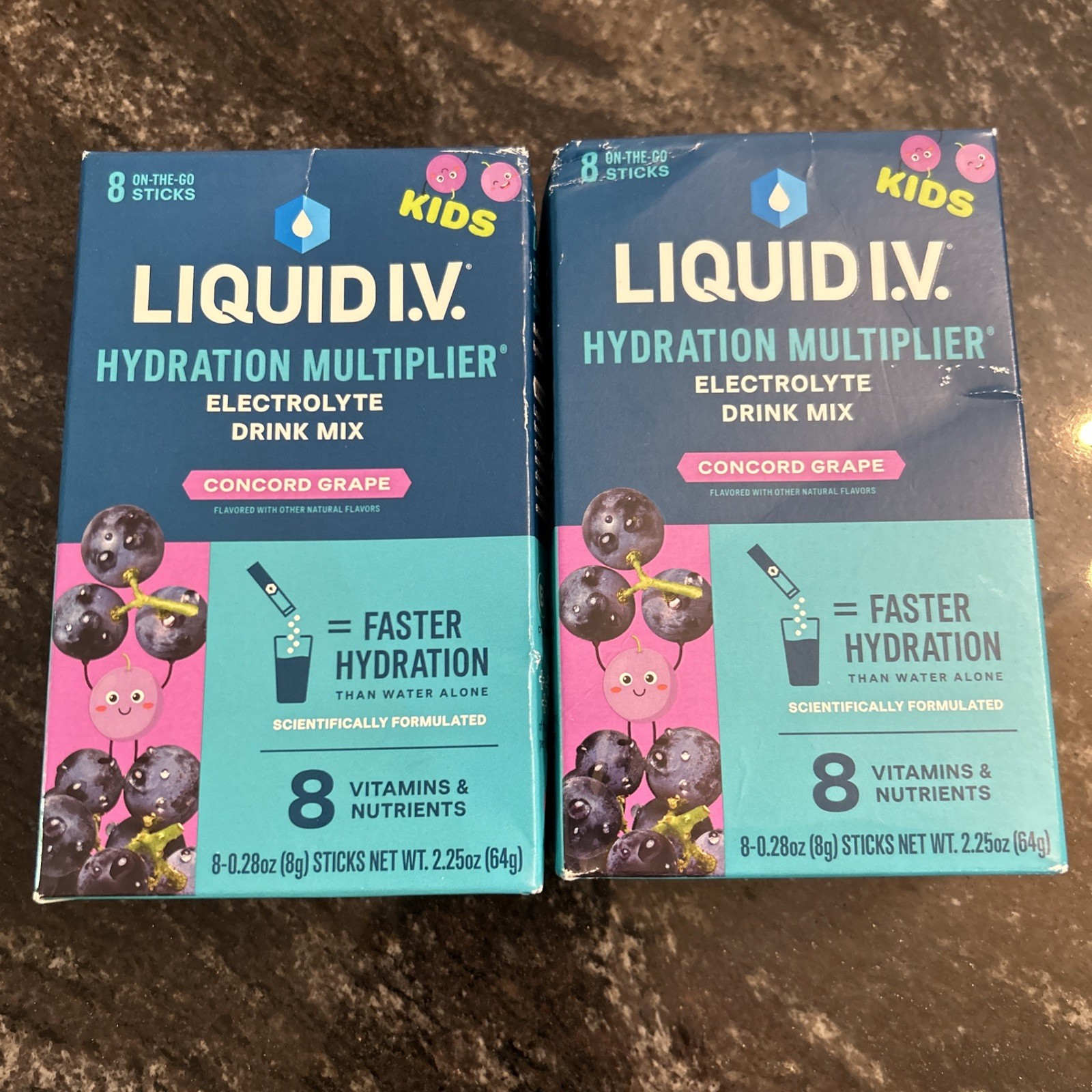 16 Sticks LIQUID IV Concord Grape Kids Hydration Mix 8 Ct 0.28 OZ exp 1/2027
