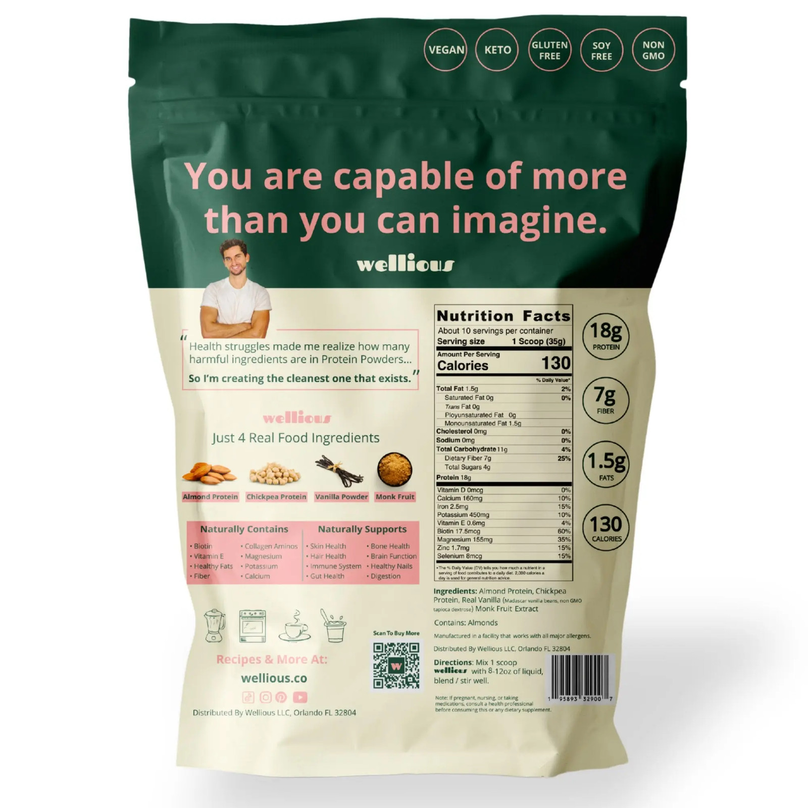 Wellious Protein Powder – Real Vanilla