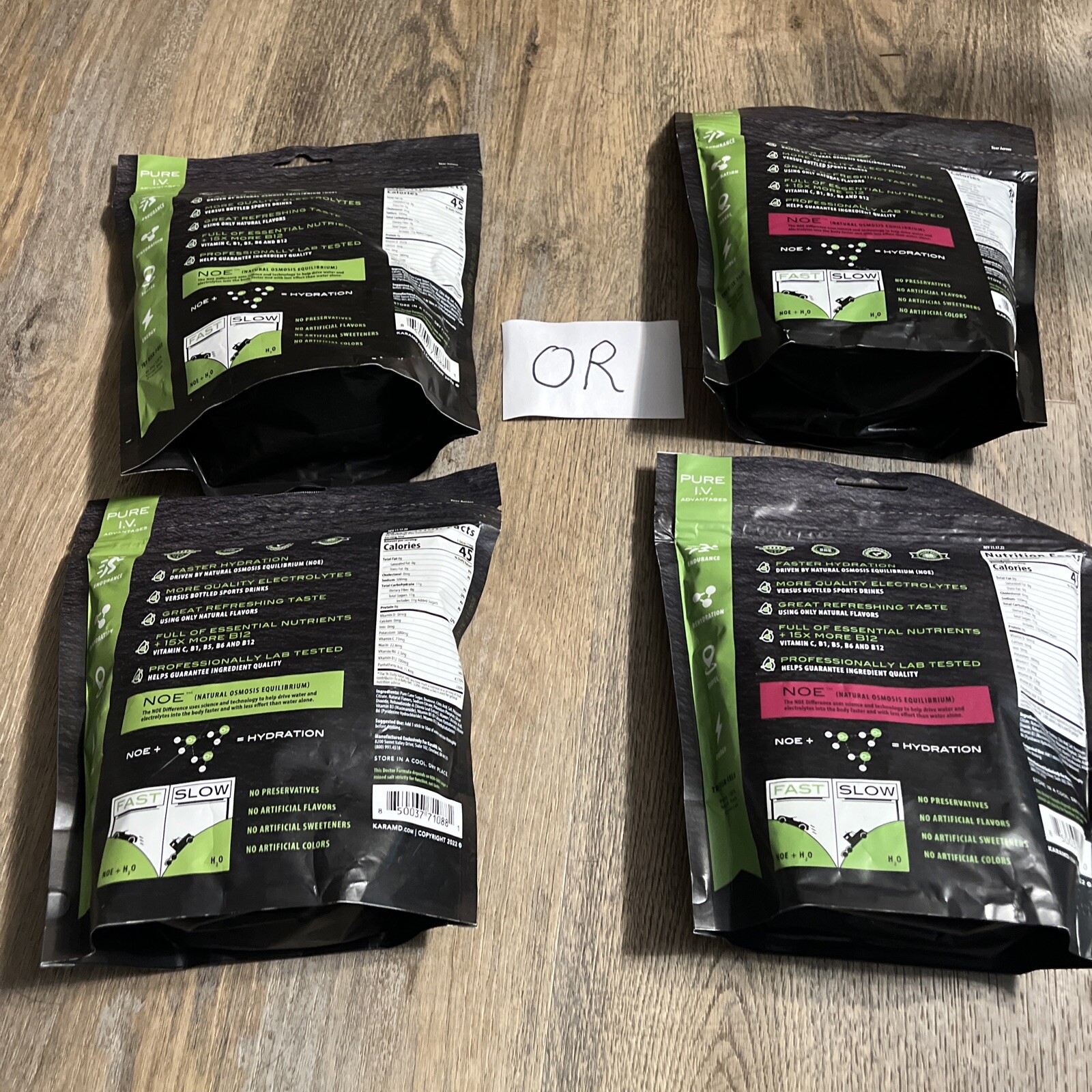 X2 Bags KARAmd Pure I.V. Hydration 32 Stick packs CHOOSE FLAVOR COMBO, BB 11/25
