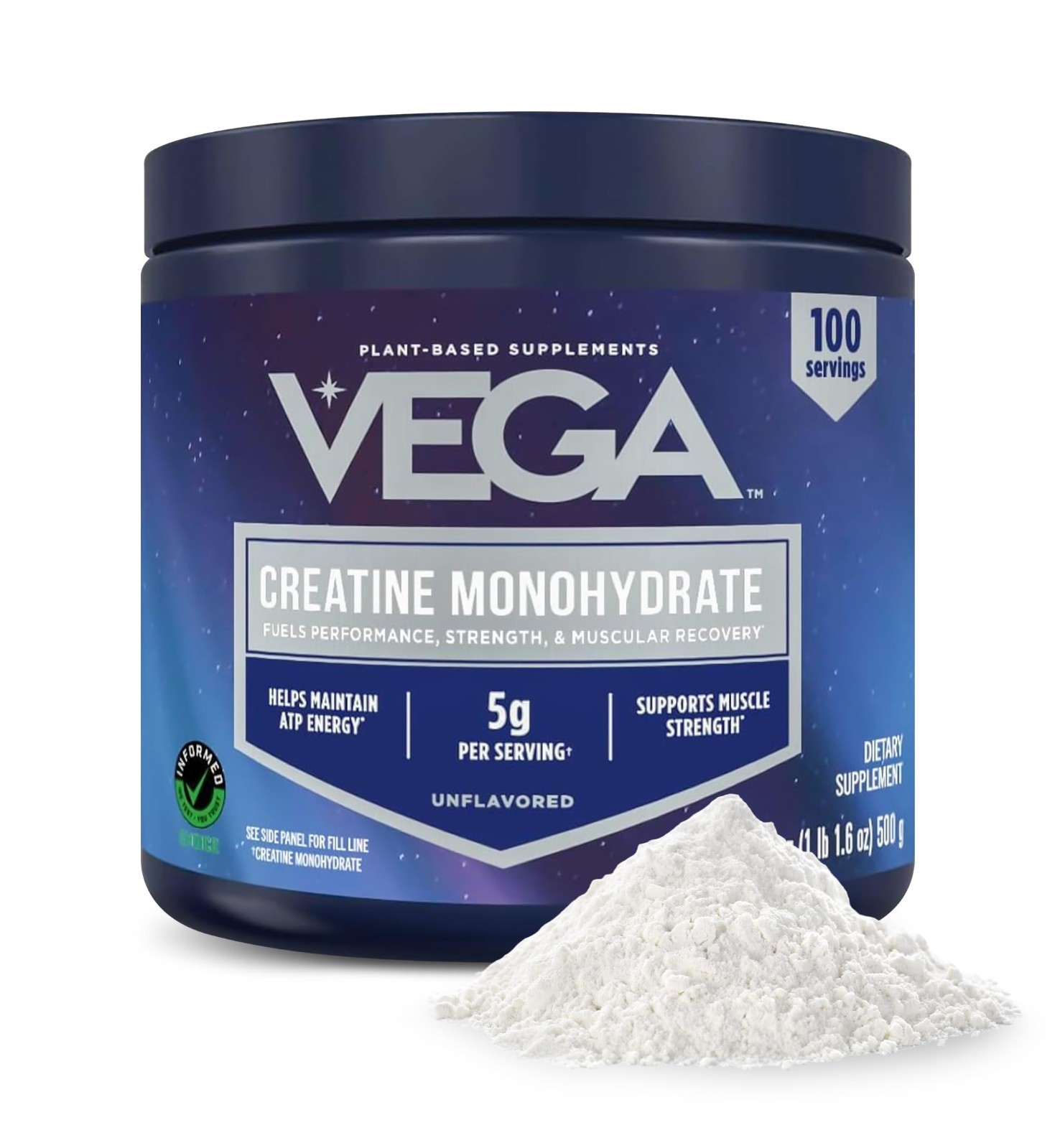 Micronized Creatine Monohydrate Powder, Unflavored – 5g Vegan Creatine for Stren