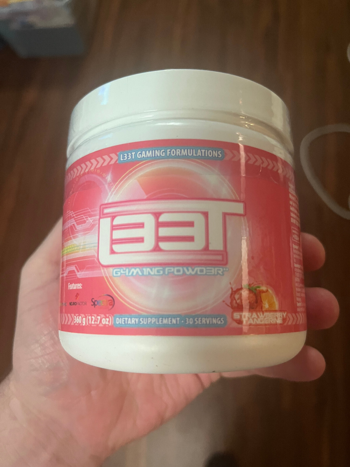 l33t gaming formulations gaming powder strawberry tangerine 30 servings