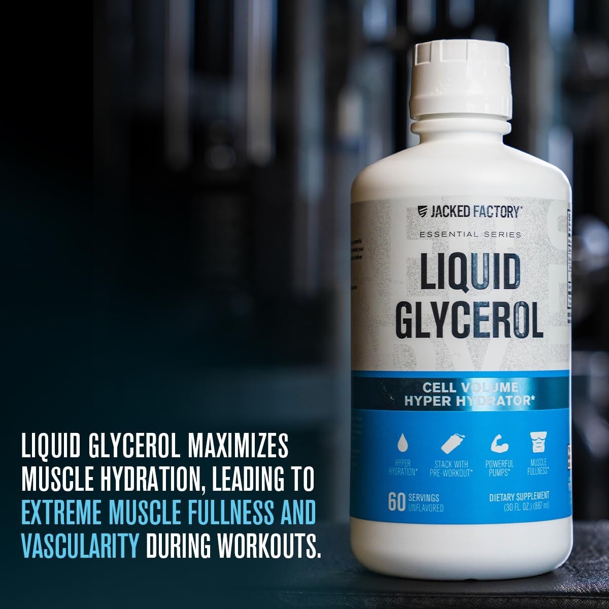 Liquid Glycerol Cell Volume Hyper Hydrator – Vegan Pump Pre Workout, 60 Servings