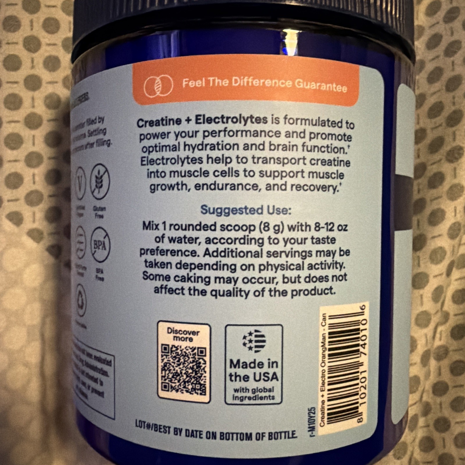Trace Minerals Creatine + Electrolytes Powder, Hydro Pak, Orange Mango, 30 Srvg
