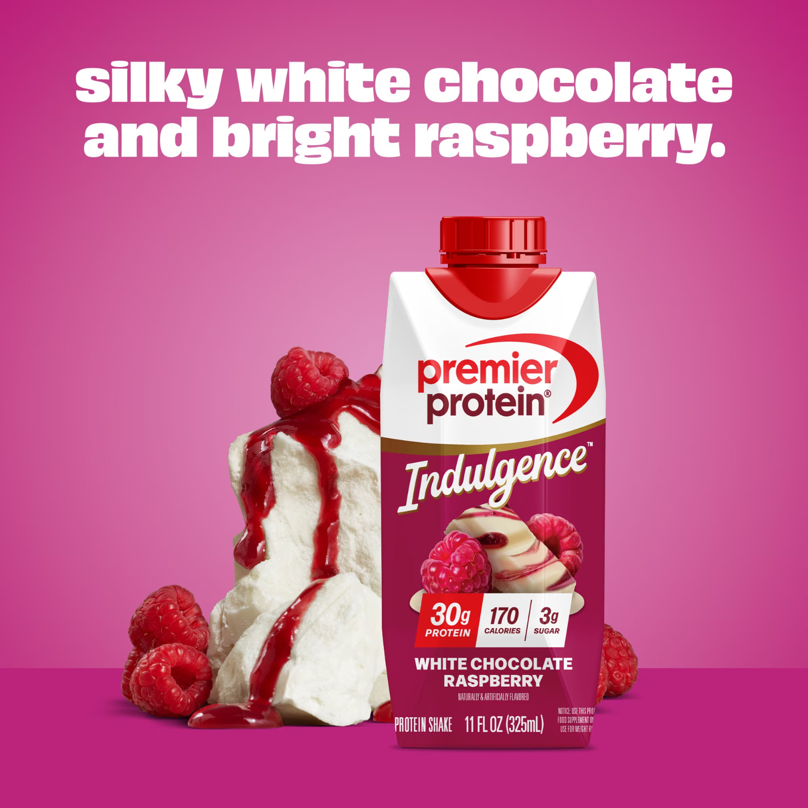 Premier Protein Indulgence Protein Shake, White Chocolate Raspberry, 30g Protein