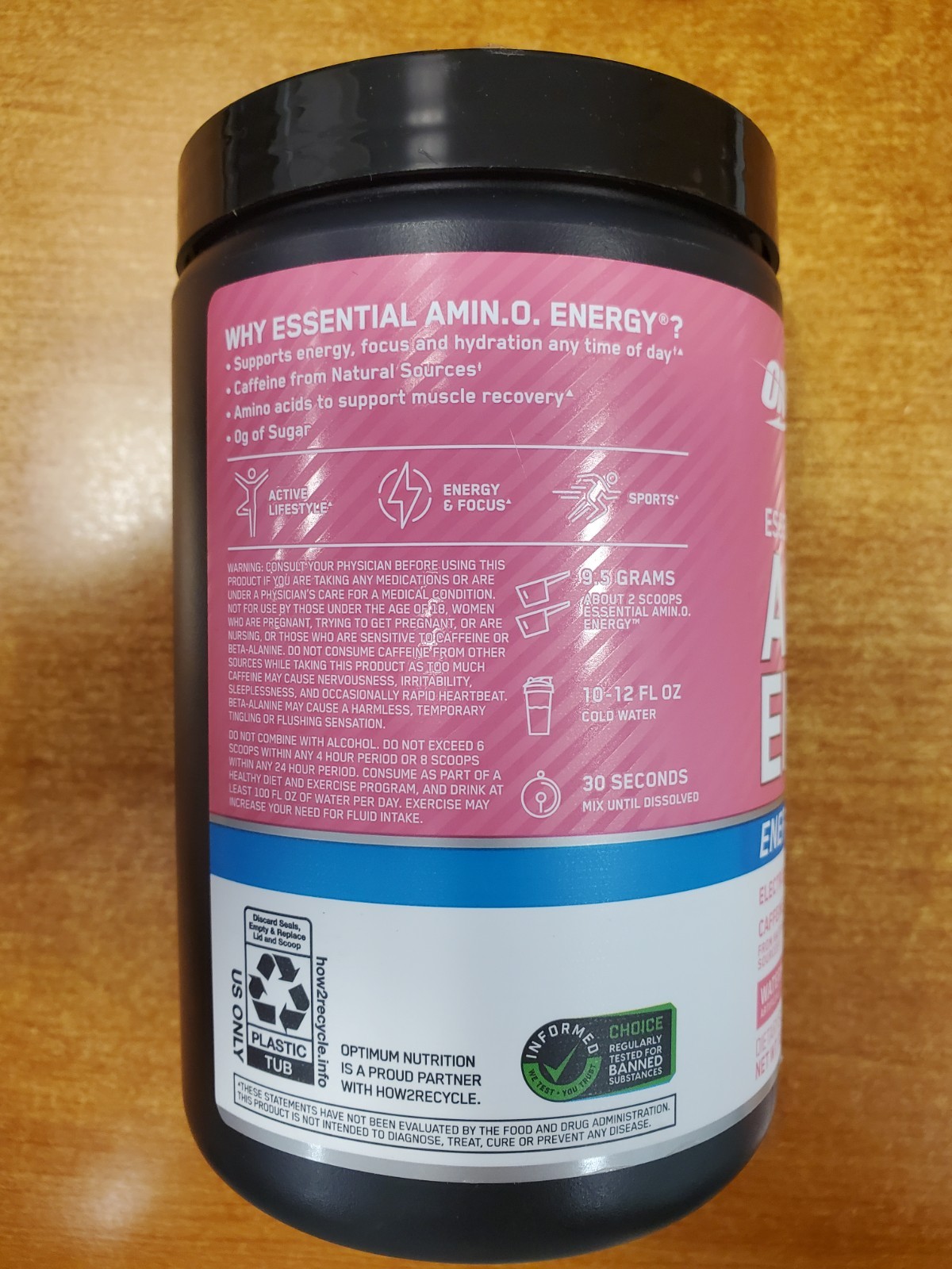 Optimum Nutrition Amino Energy Watermelon 10.05oz ea Exp 11/30/26 (0522) E3A