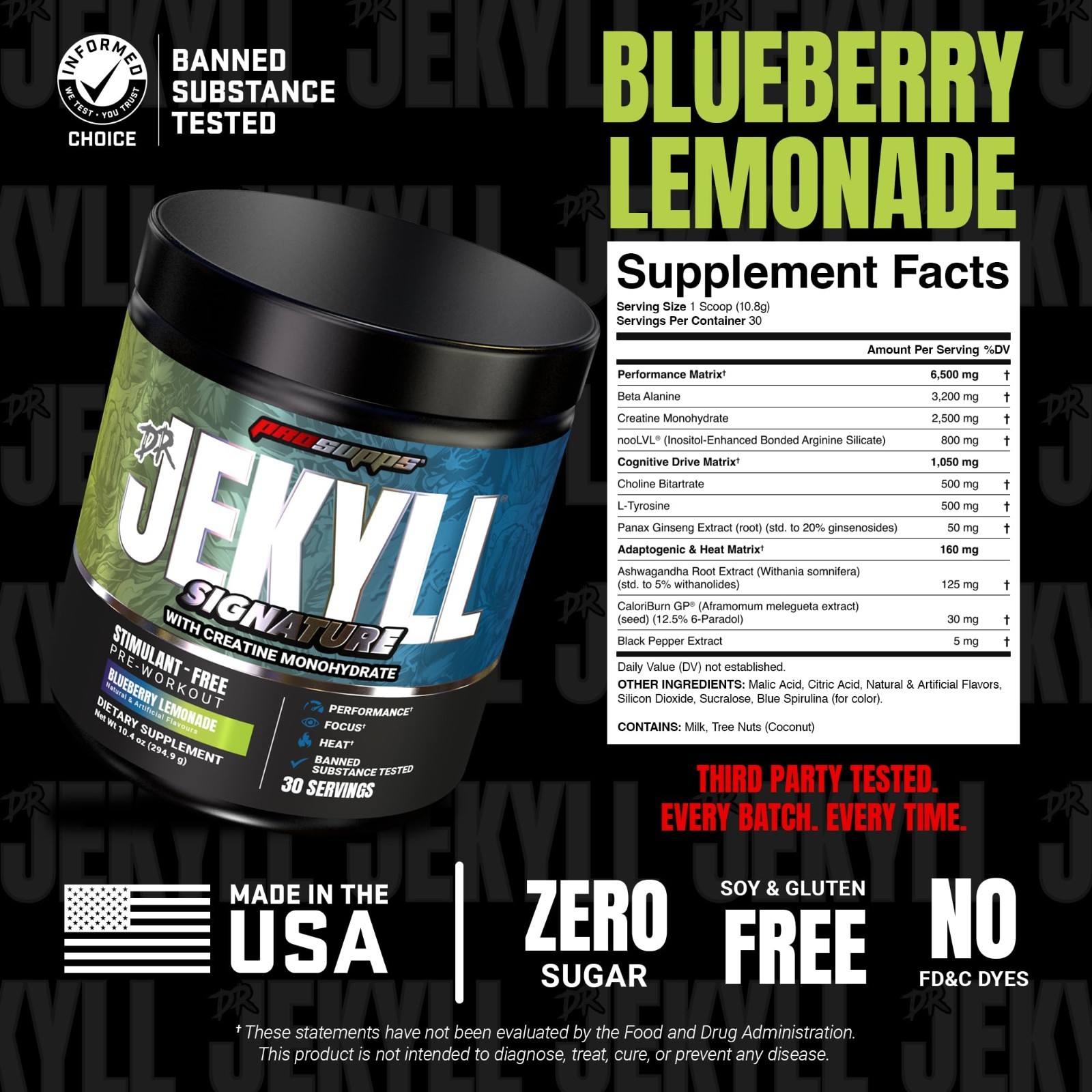 Stim-Free Pre Workout Powder with Creatine | Focus & Endurance Boost | 30 Servin