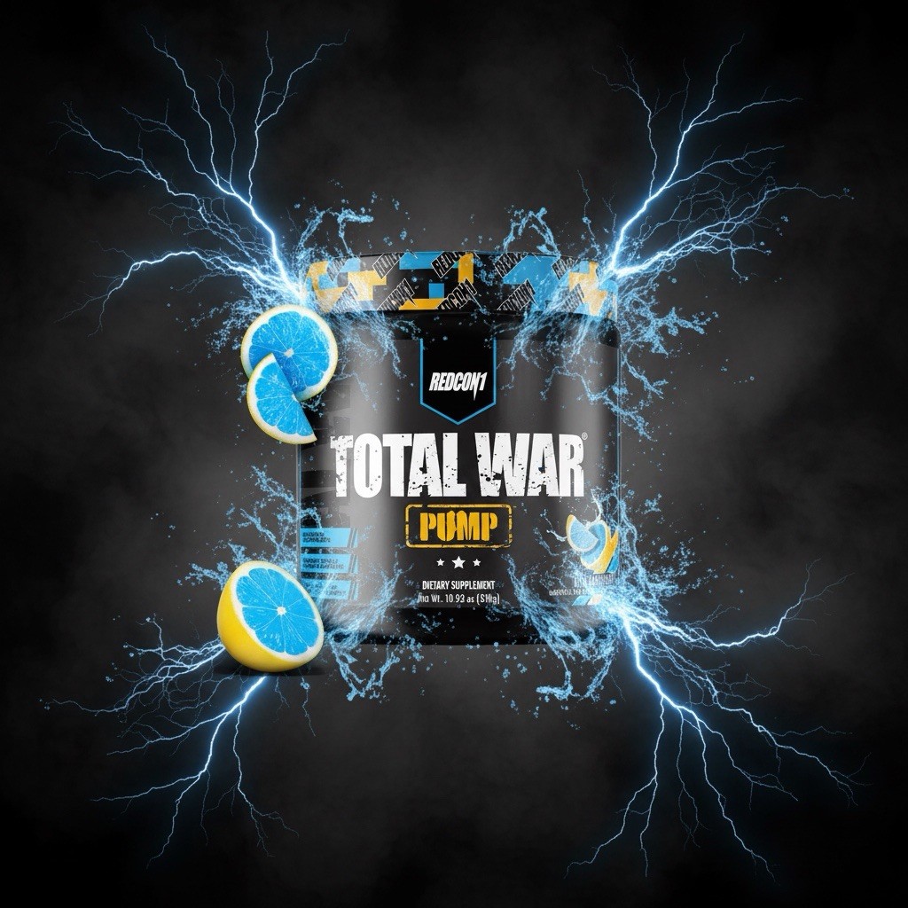 REDCON1 TOTAL WAR PUMP Blue Lemonade Stim Free Pre-Workout 30 Serving 10.93 Oz