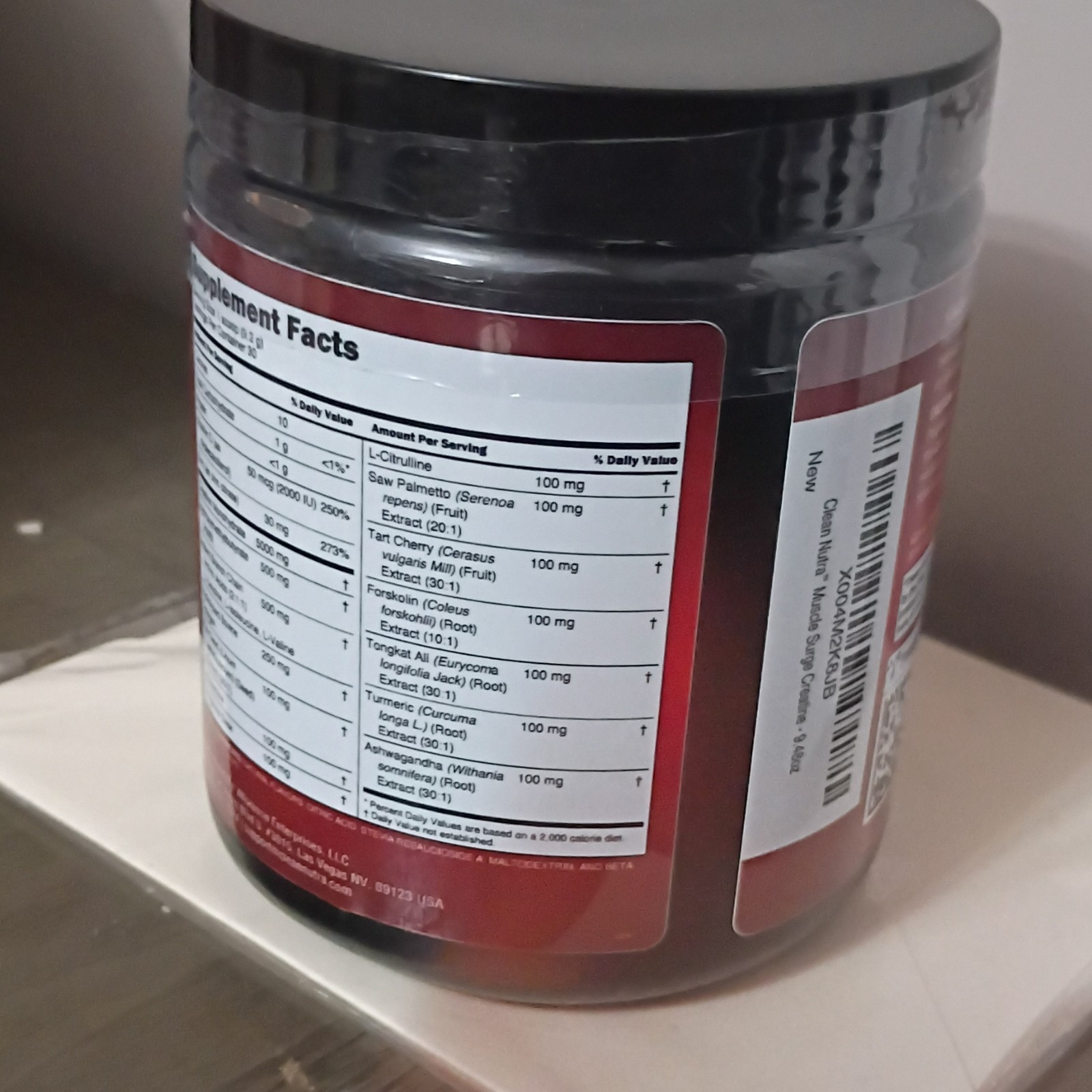 Clean Nutra Muscle Surge Creatine + BCAA Powder L-Arginine Citrulline D 9.7oz