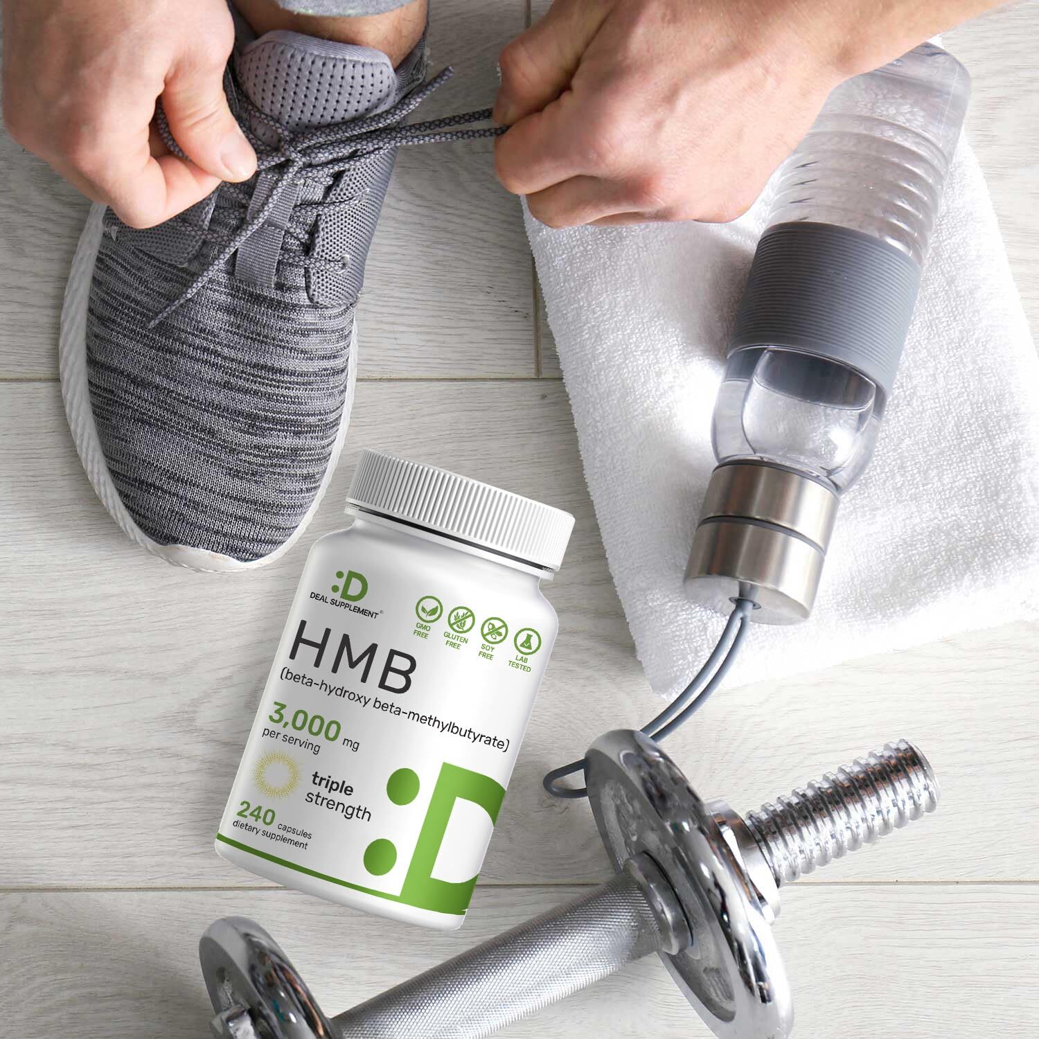 HMB 3000mg For Muscle Growth Lean Muscle Mass Fast Workout Recovery 240 Capsules