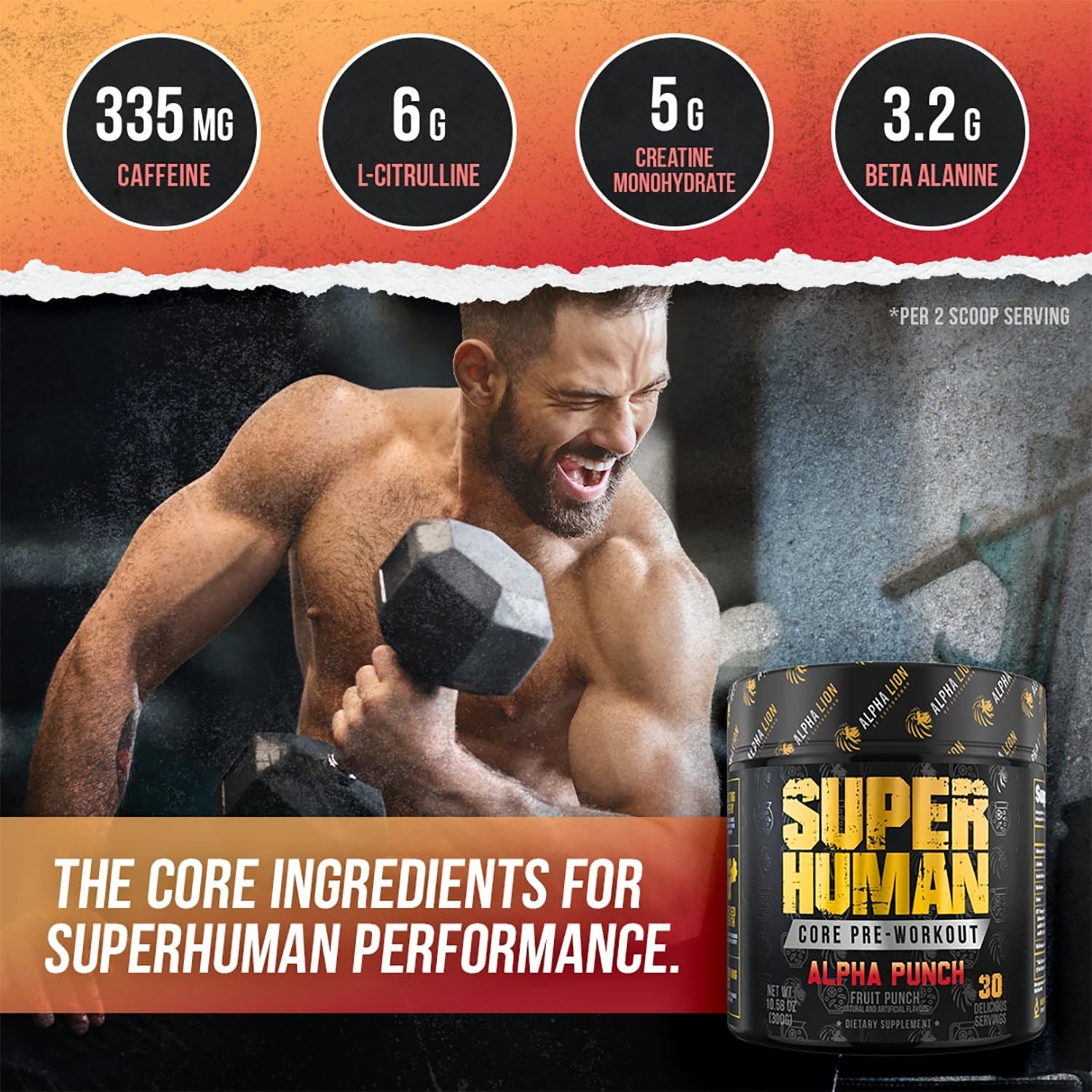 Pre Workout Powder with Creatine, Beta Alanine, L-Citrulline & Caffeine – 30 Ser