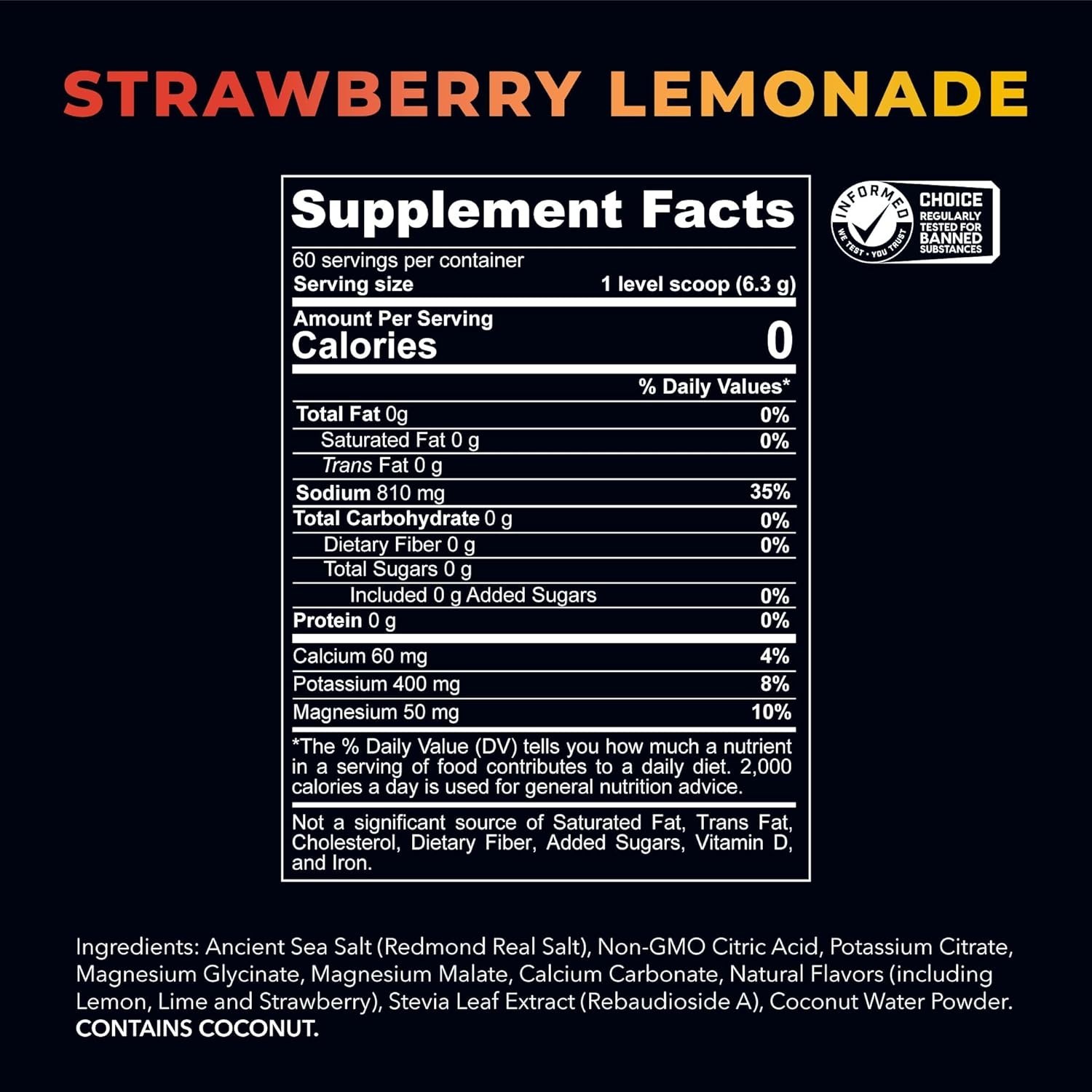 REDMOND Re-Lyte Hydration Electrolyte Drink Mix – Strawberry Lemonade Flavor