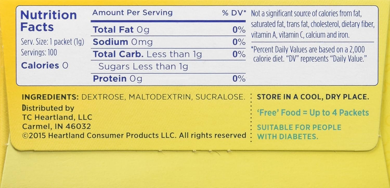 Splenda No-Calorie Sweetener Packets, 100 Count (Pack 100 of 12)