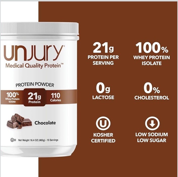 Unjury Whey Protein Powder | Chocolate Protein Powder | 21g 100% Whey Isolate…