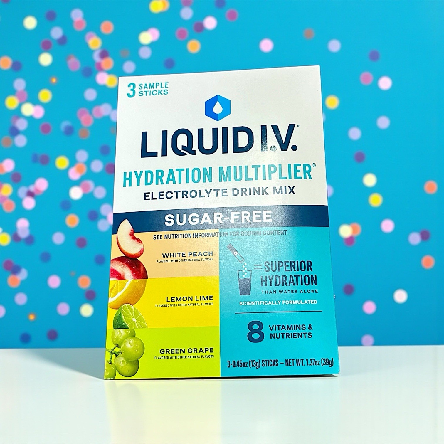 LIQUID IV Hydration Multiplier Sugar-Free 3 count sample pack 0.45 OZ EACH NEW