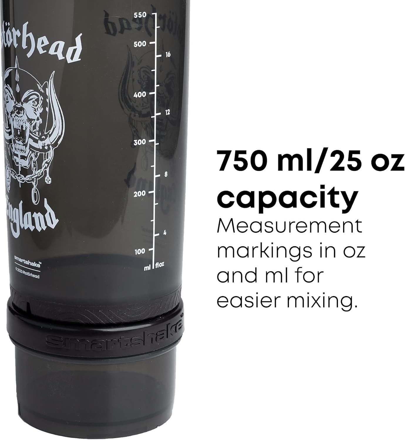 New! Smartshake Revive – MOTORHEAD – Shaker Bottle With Storage (25 oz)