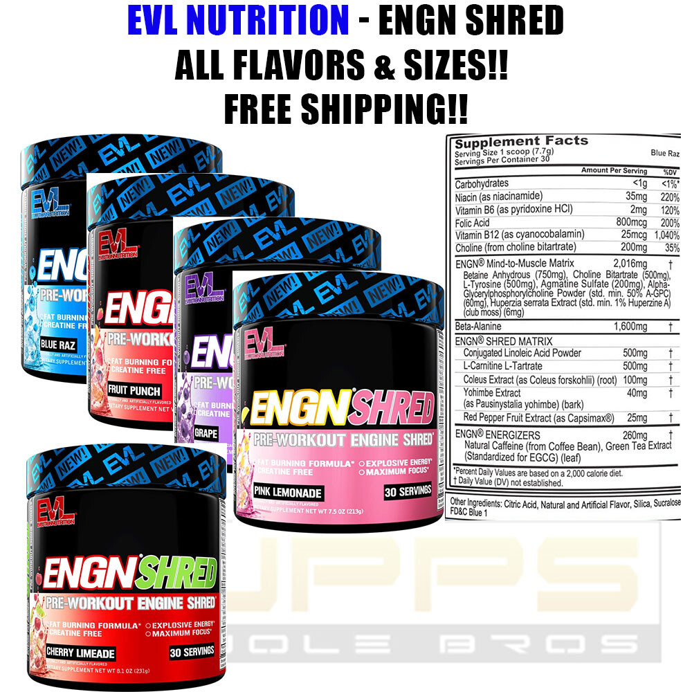 EVL ENGN Hardcore Fat Burning Pre Workout Energy Focus & Pump – 30 Ser – ALL