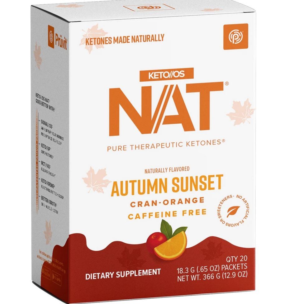 🔥 Pruvit KETO OS NAT AUTUMN SUNSET CRAN – ORANGE CAFFEINE FREE 20 PK.