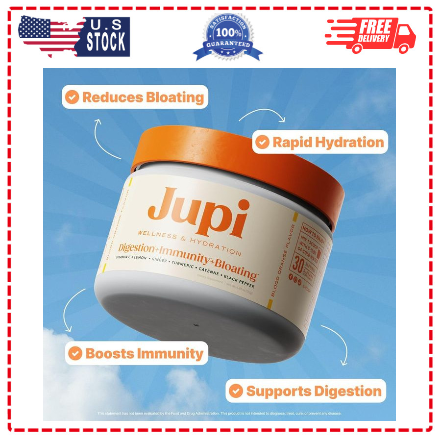 Jupi Hydration Powder Turmeric & Ginger, Vitamin C, Citrus, 30 Servings