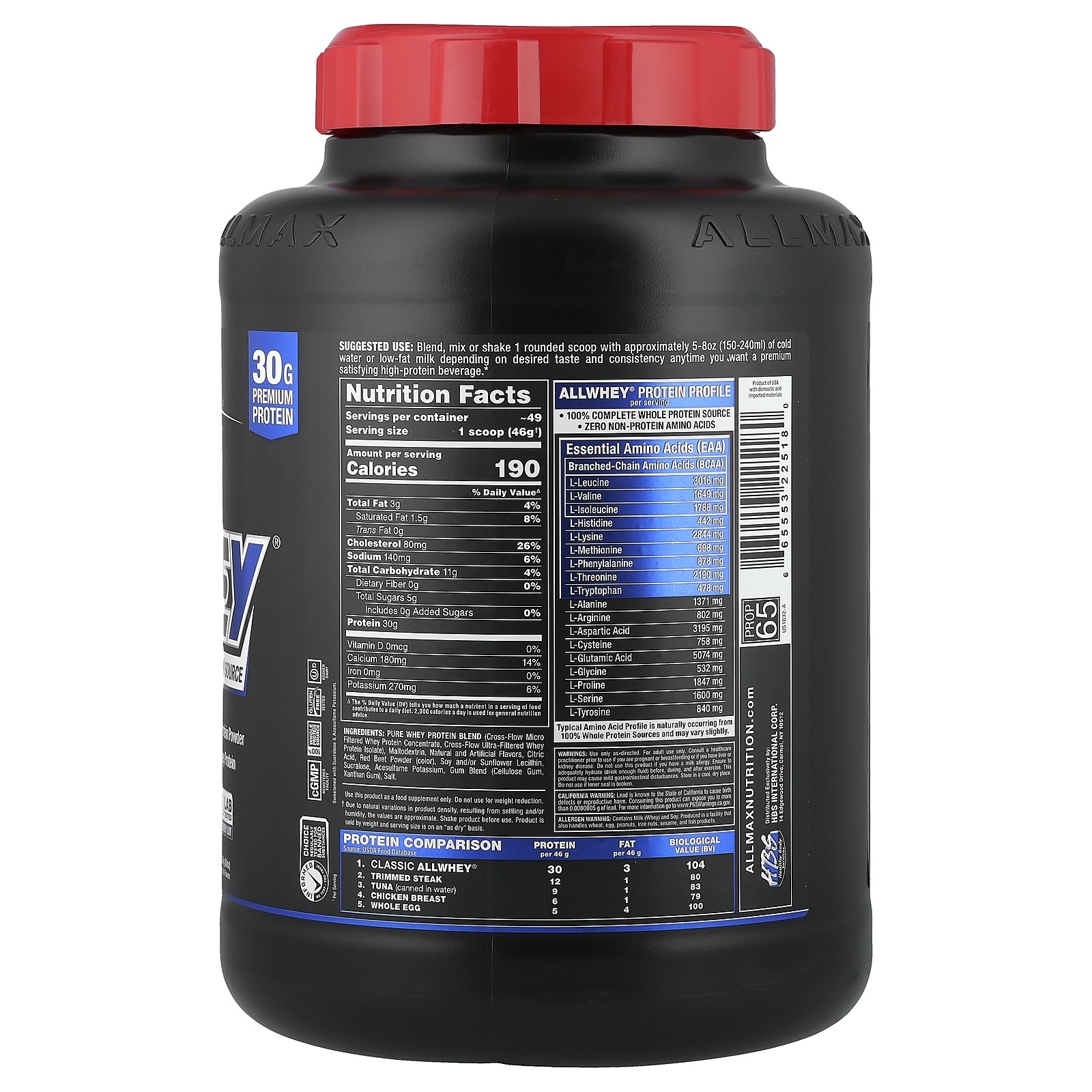 Classic AllWhey, 100% Whey Protein, Strawberry, 5 lbs (2.27 kg)
