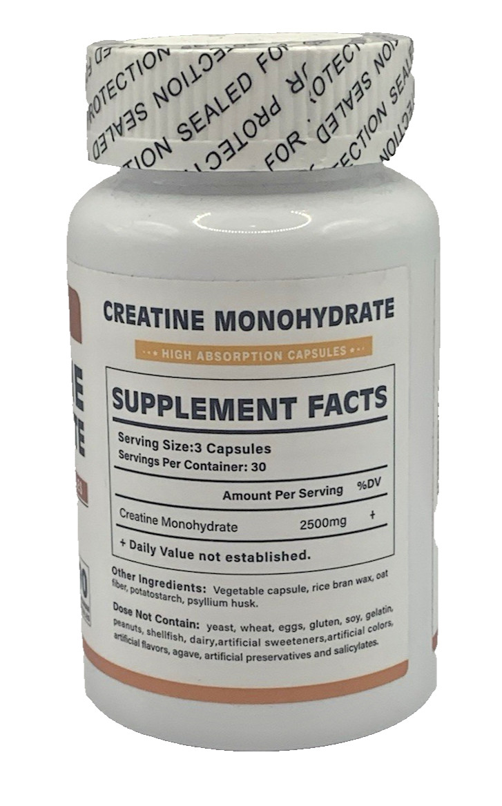 ElevateLife Creatine Monohydrate 2500mg, 90 Capsules -Expires 07/2026