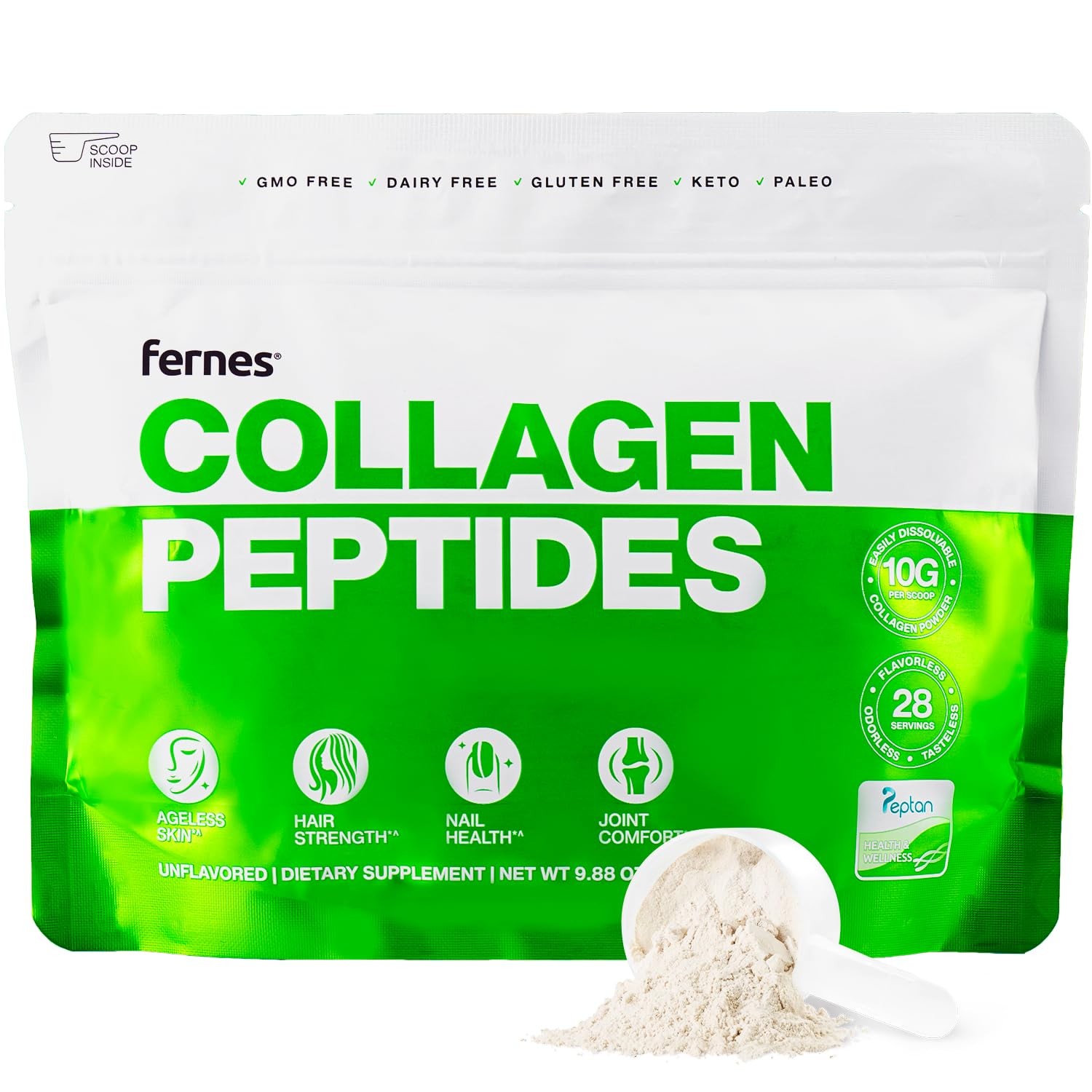 Fernes Hydrolyzed Collagen Peptides Supplement for 9.88 Ounce (Pack of 1)