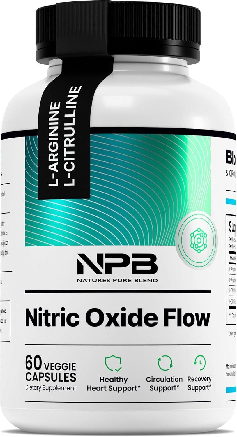 (4) NPB Nature’s Pure Blend Nitric Oxide Supplements Blood Flow Circulation