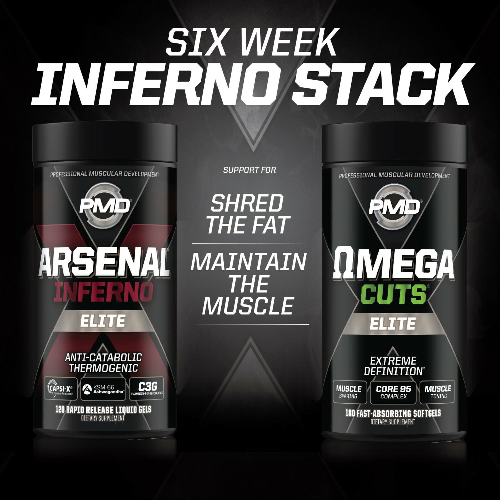 SIX WEEK INFERNO FAT BURNER STACK – ARSENAL X INFERNO & OMEGA CUTS ELITE