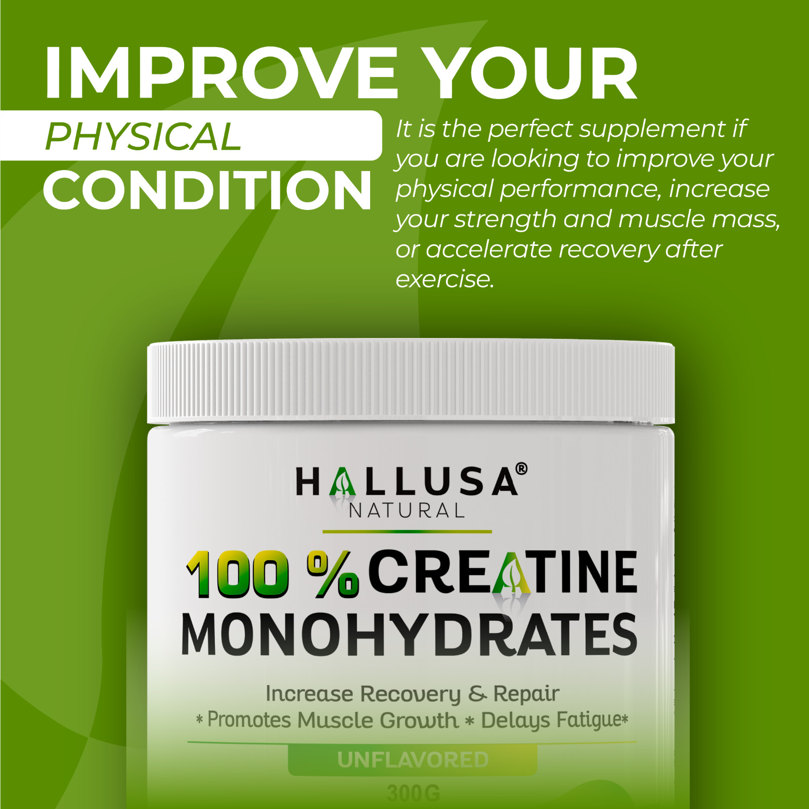 CREATINE Monohydrate Powder – Muscles Suplement – Energy and Cognitive Function