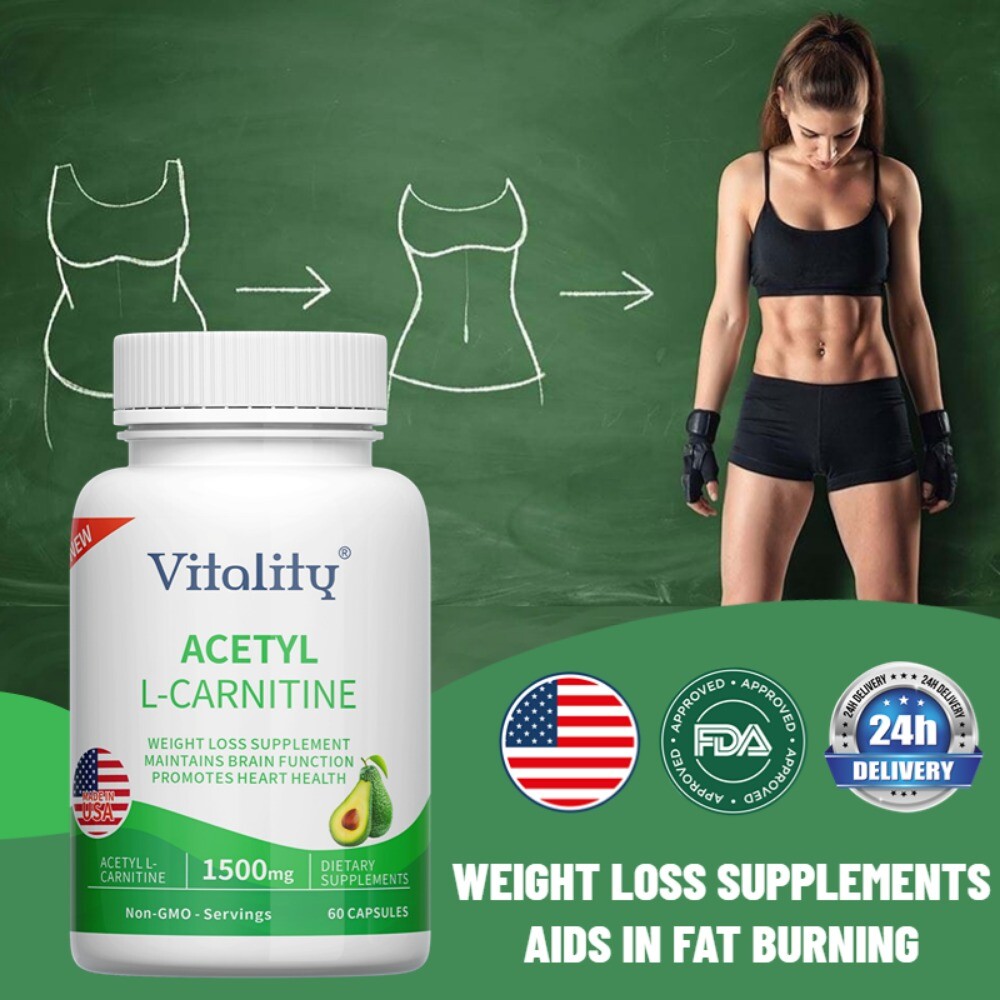 Acetly L-Carnitine 1500mg Softgels Strong Fat Burner Weight Loss Antioxidant
