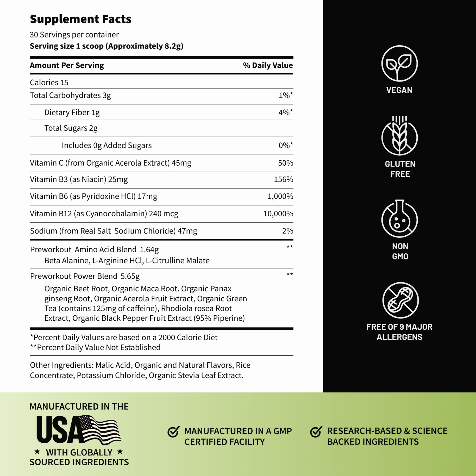 Organic Nitric Oxide Beet Root Powder or Pre Workout – Heart Health, Supports BP