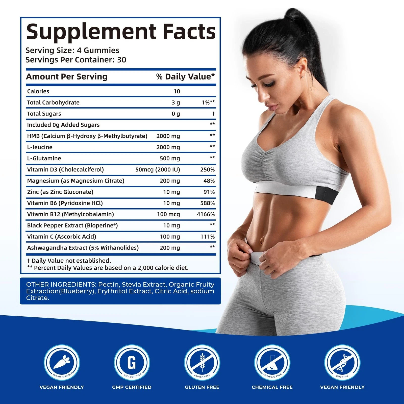 BAKAKOUL HMB and L-Leucine Gummies, HMB and Leucine Supplement Supports Muscl…