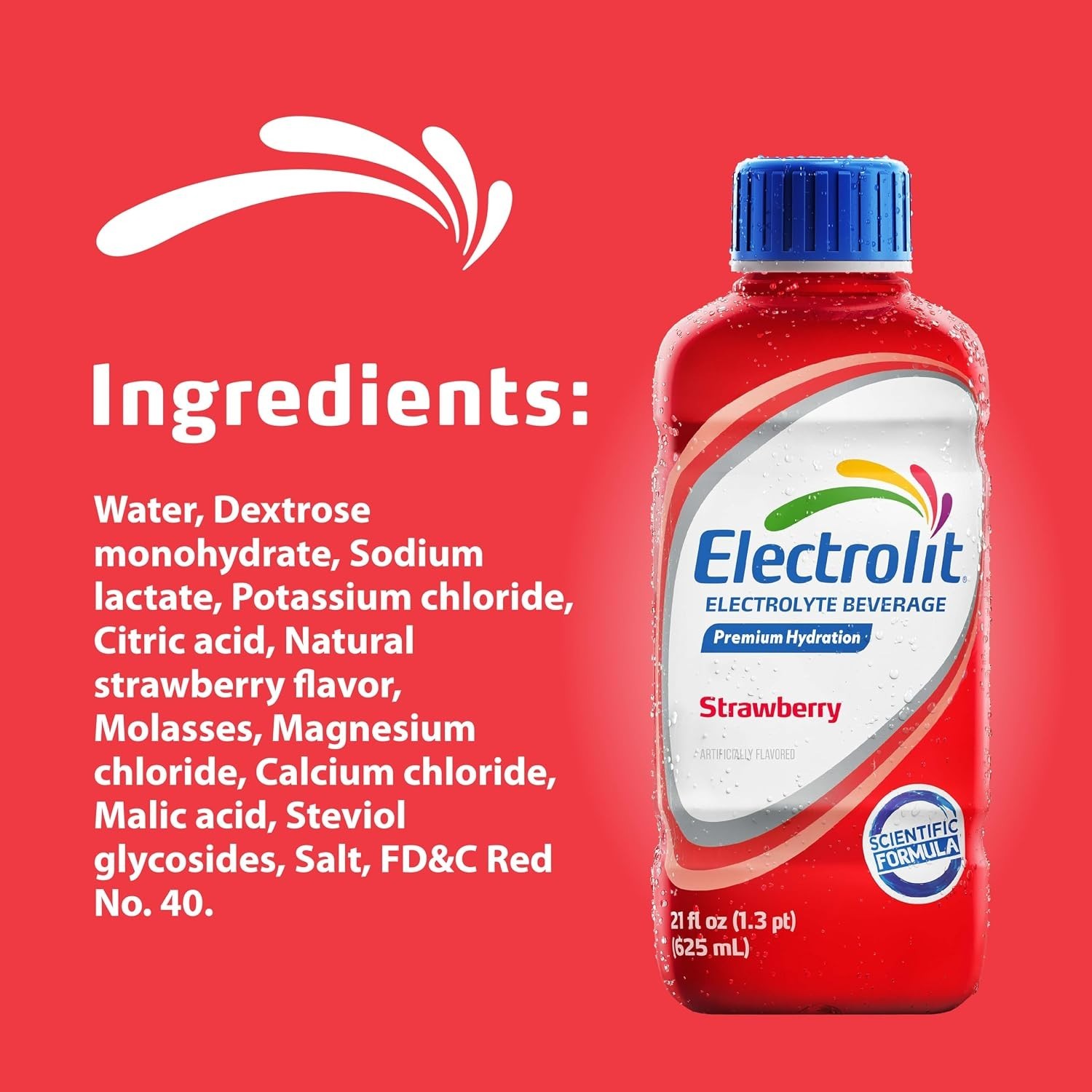 Electrolit, Electrolyte Beverage, Strawberry 21 Fl Oz bottle (Pack of 12)