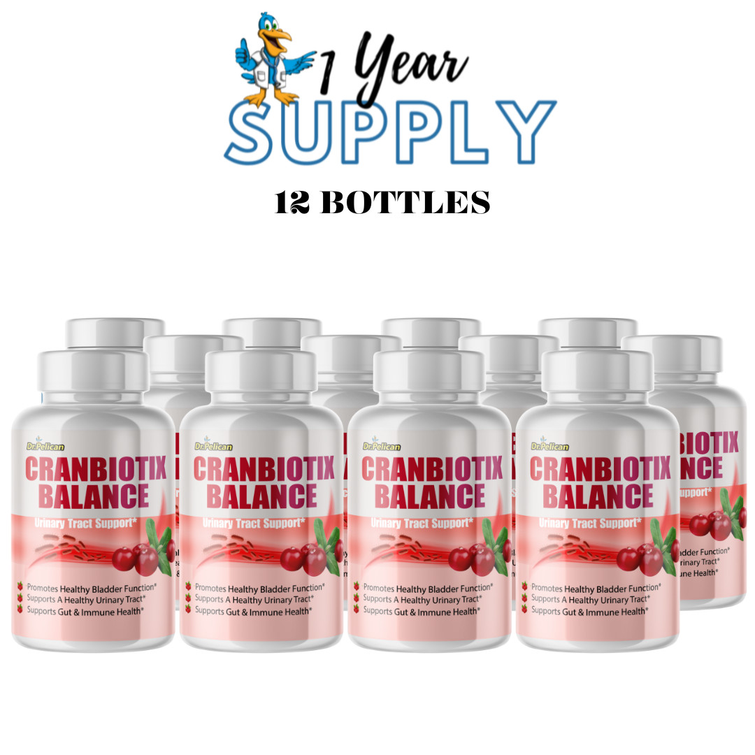 Cranbiotix Balance- Gut & Urinary Tract Support- 12 Bottles- 720 Capsules