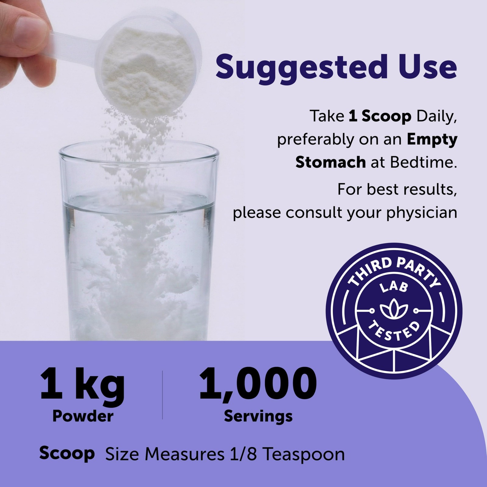 Micro Ingredients Glycine Powder, 1KG (2.2 Pounds), 2.21 Pound (Pack of 1)