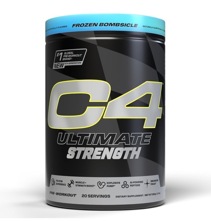 C4 Ultimate Strength, Pre-Workout, Frozen Bomsicle, 1.23 lbs (558 g) 20 servings